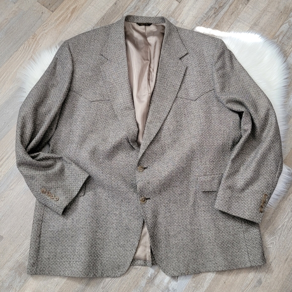 Vintage Bar WS Western Silk Wool Tweed Sport Coat Size 52L USA Made - Picture 16 of 16